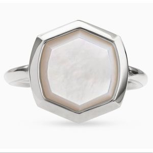 Davis Sterling Silver Cocktail Ring in Ivory Mother of Pearl